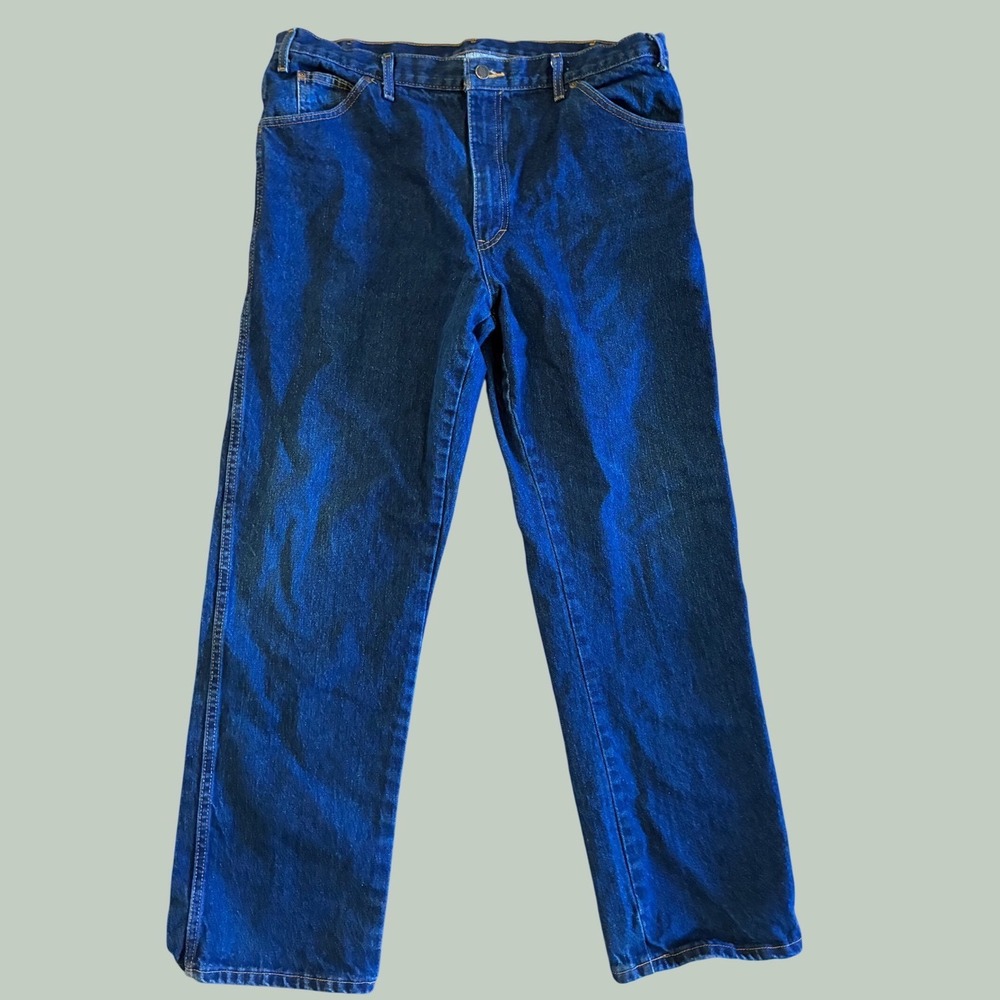 Dickies Mens Carpenter Jeans Dark Wash Indigo Denim‎ Straight Leg Workwear 33x31